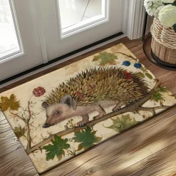Hedgehog Fruits Doormat Kitchen Mat Floor Mat Non-Slip Area Rug Oil Proof Rug Indoor Outdoor Mat Bedroom Decor Bathroom Mat Entrance Rug