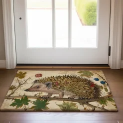 Hedgehog Fruits Doormat Kitchen Mat Floor Mat Non-Slip Area Rug Oil Proof Rug Indoor Outdoor Mat Bedroom Decor Bathroom Mat Entrance Rug