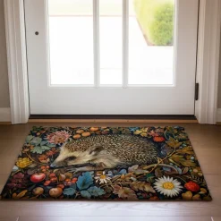 Hedgehog Fruits Doormat Kitchen Mat Floor Mat Non-Slip Area Rug Oil Proof Rug Indoor Outdoor Mat Bedroom Decor Bathroom Mat Entrance Rug