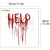 Help Letters Halloween Wall Stickers Scary Horror PVC Red Bloody Wall Clings Background Bloodstains Halloween Decorations Sticker Home Decor