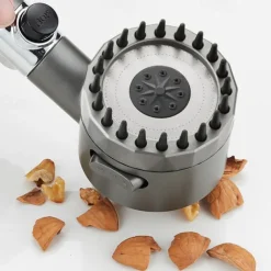 High Pressure 3-Mode Message Shower Head With Stop Button Handheld Water Saving Spray Nozzle Bathroom Accessories