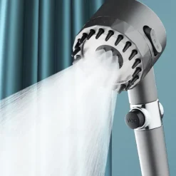 High Pressure 3-Mode Message Shower Head With Stop Button Handheld Water Saving Spray Nozzle Bathroom Accessories
