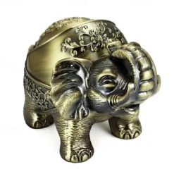 High-End Retro Metal Elephant Ashtray Personality Creative Trend Decoration Home Living Room Ashtray Office Decoration