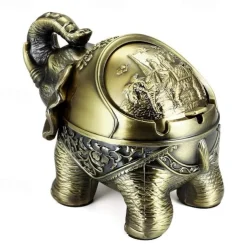 High-End Retro Metal Elephant Ashtray Personality Creative Trend Decoration Home Living Room Ashtray Office Decoration