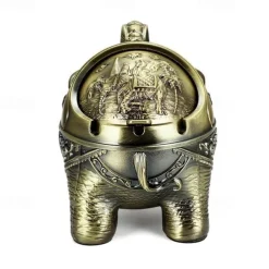 High-End Retro Metal Elephant Ashtray Personality Creative Trend Decoration Home Living Room Ashtray Office Decoration