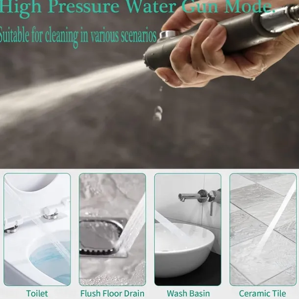 High-Pressure Handheld Shower Head Set - Includes Hose and Holder - Water-Saving Showerhead for Home Use - Perfect for Bathroom Upgrades