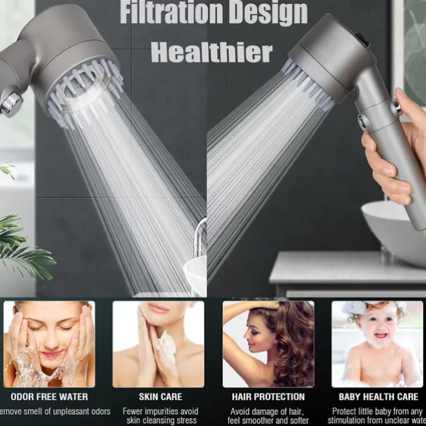 High-Pressure Handheld Shower Head Set - Includes Hose and Holder - Water-Saving Showerhead for Home Use - Perfect for Bathroom Upgrades