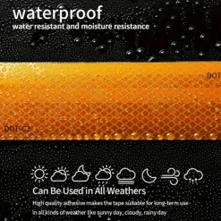 High-Visibility DOT-C2 Reflective Tape - 1pc Heavy-Duty Waterproof Safety Warning Sticker for Night Visibility and Hazard Caution Ideal for Trailers, Trucks, Bicycles, Outdoor Use