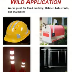 High-Visibility DOT-C2 Reflective Tape - 1pc Heavy-Duty Waterproof Safety Warning Sticker for Night Visibility and Hazard Caution Ideal for Trailers, Trucks, Bicycles, Outdoor Use