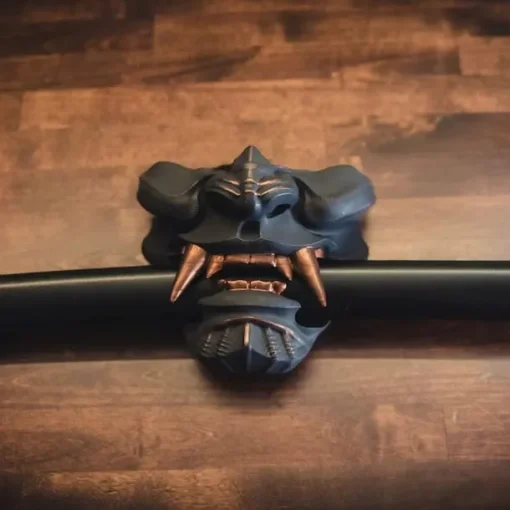 Holder Stand Display Rack Oni Katana Japanese Samurai Sword Black Wall Mask
