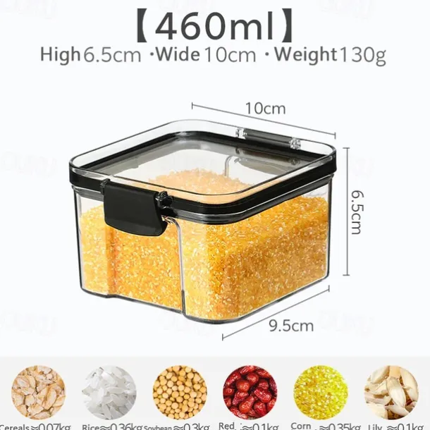 Home Kitchen Moisture-Proof Sealed Jar Grains Household Kitchen Storage Box Food-Grade Transparent Plastic Storage Jar 1PCS