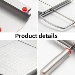 Home Kitchen Tools Stainless Steel Cheese Slicer Wire Cutter With Scale Measuring Board Nonslip Base Cheese Butter Cake Ham Cut Stainless Steel Cheese Slicer With Scale Slicer Household Baking Tool