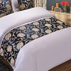 Hotel Bed Runner Bed Tail Scarf Hotel Simple Modern Chinese Gold Bed Cover Bed Tail Cushion Hugging Pillow Case