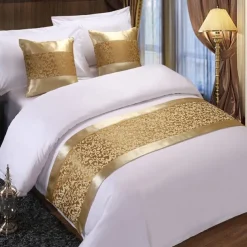 Hotel Bed Runner Bed Tail Scarf Hotel Simple Modern Chinese Gold Bed Cover Bed Tail Cushion Hugging Pillow Case