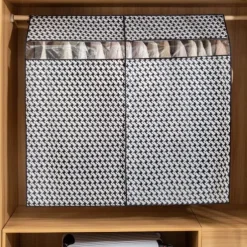 Houndstooth Pattern Clothes Dust Cover, Extra Large Hanging Garment Bags for Closet Storage Bottom Enclosed Garment Rack Cover Sealed Wardrobe Clothes Protector for Coats, Suits, Dresses