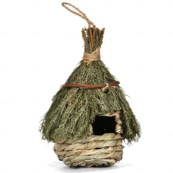 Hummingbird House for Outside,Hand Woven Straw Bird Nest | Small able Natural Grass Birdhouse Birds Roosting Pocket, for Garden Window Patio Home Decoration