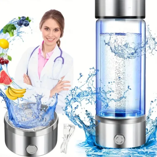 Hydrogen Water Bottle 3 Mins Hydrogen Water Bottle Generator Portable SPE PEM Technology Water Ionizer Gift for Love Suitable for Travel Exercise Home Black Lid