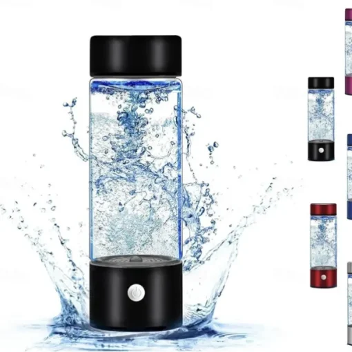 Hydrogen Water Bottle 3 Mins Hydrogen Water Bottle Generator Portable SPE PEM Technology Water Ionizer Gift for Love Suitable for Travel Exercise Home Black Lid