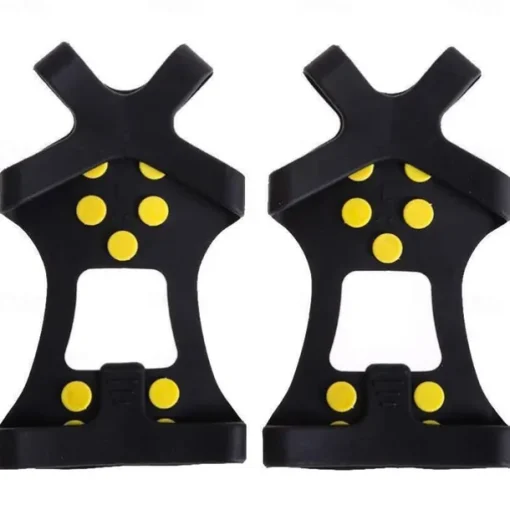 Ice & Snow Grips Cleat Over Shoe/Boot Traction Cleat Rubber Spikes Anti Slip 10 Steel Studs Crampons Slip-on Stretch Footwear