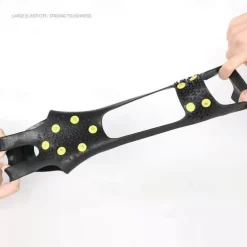Ice & Snow Grips Cleat Over Shoe/Boot Traction Cleat Rubber Spikes Anti Slip 10 Steel Studs Crampons Slip-on Stretch Footwear