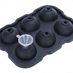 Ice Cube Molds, Large Silicone Whiskey Ice Cube & Sphere Mold, 2-Inch Round & Square Trays with Lids for Cocktails & Bourbon