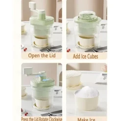 Ice Shaver and Snow Cone Machine - Premium Portable Ice Crusher and Shaved Ice Machine with Free Ice Cube Trays - BPA Free