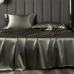 Ice Silk Bed Sheet Single Piece Satin Cloth Cool Silk Bed Sheet Imitation Silk Bed Sheet Pillowcase Three-piece Set