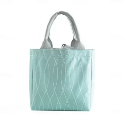 Imitation Hemp Insulated Lunch Bag – Portable Handheld Food Carrier for Students, Fresh-Keeping Picnic Tote