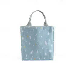 Imitation Hemp Insulated Lunch Bag – Portable Handheld Food Carrier for Students, Fresh-Keeping Picnic Tote