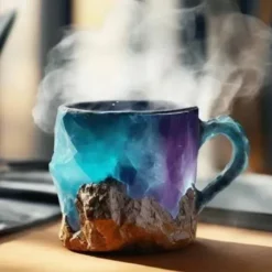 Imitation Mineral Crystal Coffee Mugs 2025 Colorful Resin Crystal - Elegant Christmas Gift for Home & Office, Ideal for Christmas