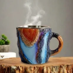 Imitation Mineral Crystal Coffee Mugs 2025 Colorful Resin Crystal - Elegant Christmas Gift for Home & Office, Ideal for Christmas