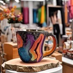 Imitation Mineral Crystal Coffee Mugs 2025 Colorful Resin Crystal - Elegant Christmas Gift for Home & Office, Ideal for Christmas