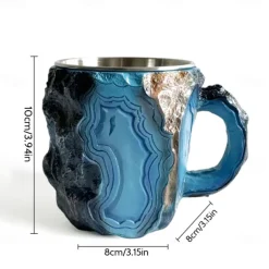 Imitation Mineral Crystal Coffee Mugs 2025 Colorful Resin Crystal - Elegant Christmas Gift for Home & Office, Ideal for Christmas