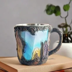 Imitation Mineral Crystal Coffee Mugs 2025 Colorful Resin Crystal - Elegant Christmas Gift for Home & Office, Ideal for Christmas