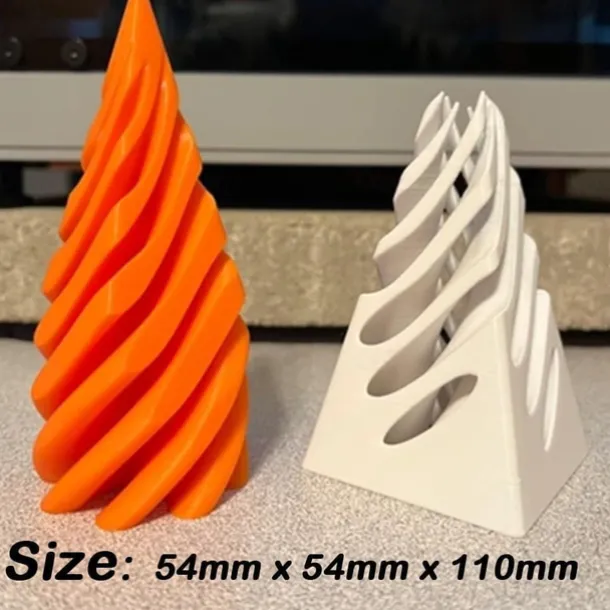 Impossible Pyramid Passthrough Sculpture, Pass Through Pyramid Fidget Toy, 3D Printed Spiral Cone Toy, Mini Vortex Thread Illusion, Pyramid Passthrough Sculpture, Desktop Deco Souvenir Gift