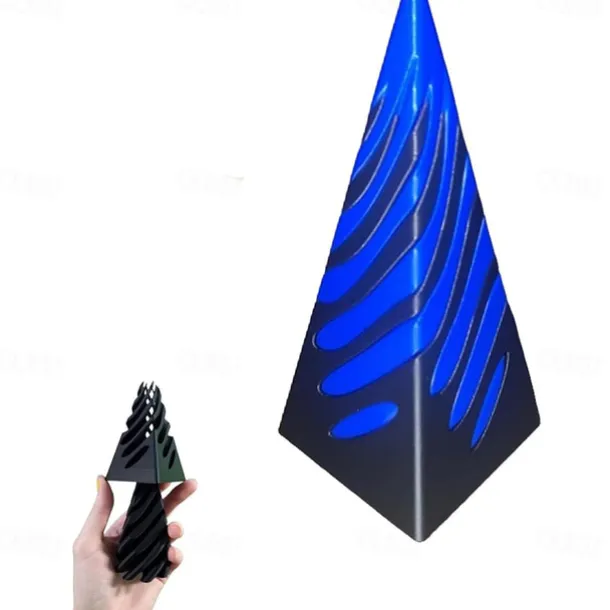 Impossible Pyramid Passthrough Sculpture, Pass Through Pyramid Fidget Toy, 3D Printed Spiral Cone Toy, Mini Vortex Thread Illusion, Pyramid Passthrough Sculpture, Desktop Deco Souvenir Gift