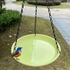 2-In-1 Bird Feeder Tray With 7 Colors Outdoor Bird Feeder Suitable For Garden Wildlife Bird Bath Drinking Water And Home Feeding