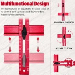 4-in-1 Milling Template Router Holder, Multifunctional Cabinet Hardware Jig and Router Guide, Router Circle Cutting Device for Router Tool, Adjustable Milling Fixture