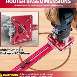 4-in-1 Milling Template Router Holder, Multifunctional Cabinet Hardware Jig and Router Guide, Router Circle Cutting Device for Router Tool, Adjustable Milling Fixture