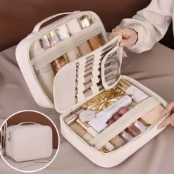 3-in-1 Multifunctional PU Cosmetic Bag, Large Capacity and Premium Portable Makeup Brush Organizer, Travel Makeup Case, Mother's Day Gift for Wome