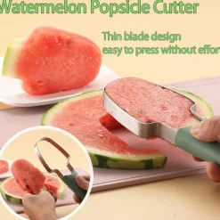 3-in-1 Watermelon Fork Slicer Cutter, Stainless Steel Watermelon Popsicle Cutter Watermelon Cutter Slicer Tool Melon Cutter Knife Portability Fruit Fork for Camping Kitchen Gadgets
