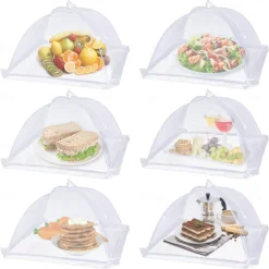 17inch 40 inch Large Food Cover, Mesh Food Tent, White Nylon Covers, Pop-Up Umbrella Screen Tents, Patio Net for Outdoor Camping Picnics Parties BBQ Collapsible and Reusable