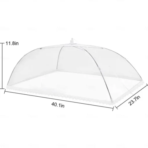 17inch 40 inch Large Food Cover, Mesh Food Tent, White Nylon Covers, Pop-Up Umbrella Screen Tents, Patio Net for Outdoor Camping Picnics Parties BBQ Collapsible and Reusable