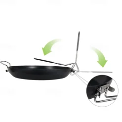 9-Inch Folding Camping Frying Pan - Non-Stick Aluminum Cookware for Outdoor Cooking - Lightweight, Compact & Easy to Clean