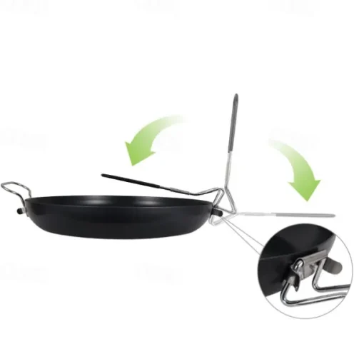 9-Inch Folding Camping Frying Pan - Non-Stick Aluminum Cookware for Outdoor Cooking - Lightweight, Compact & Easy to Clean