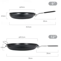 9-Inch Folding Camping Frying Pan - Non-Stick Aluminum Cookware for Outdoor Cooking - Lightweight, Compact & Easy to Clean
