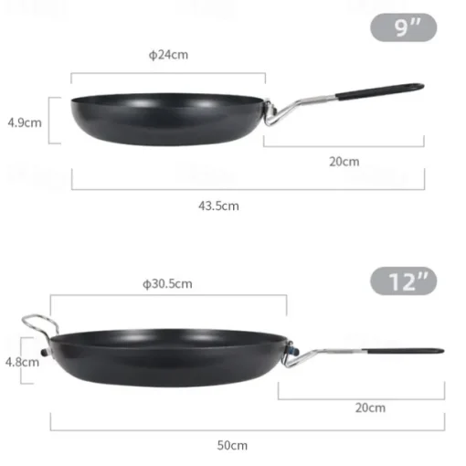 9-Inch Folding Camping Frying Pan - Non-Stick Aluminum Cookware for Outdoor Cooking - Lightweight, Compact & Easy to Clean