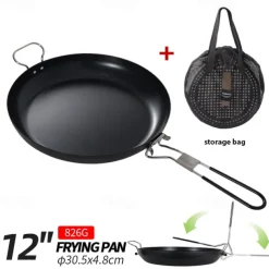 9-Inch Folding Camping Frying Pan - Non-Stick Aluminum Cookware for Outdoor Cooking - Lightweight, Compact & Easy to Clean