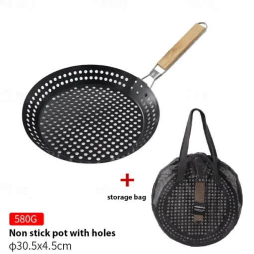 9-Inch Folding Camping Frying Pan - Non-Stick Aluminum Cookware for Outdoor Cooking - Lightweight, Compact & Easy to Clean