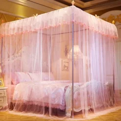 79inch Mosquito Net for Bed with Stainless Steel Bracket Increase Space Gorgeous Mosquito Net Tent Heightening Enlarge Encryption Dustproof